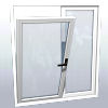 Oscilo-batente, com vitral lateral o central
